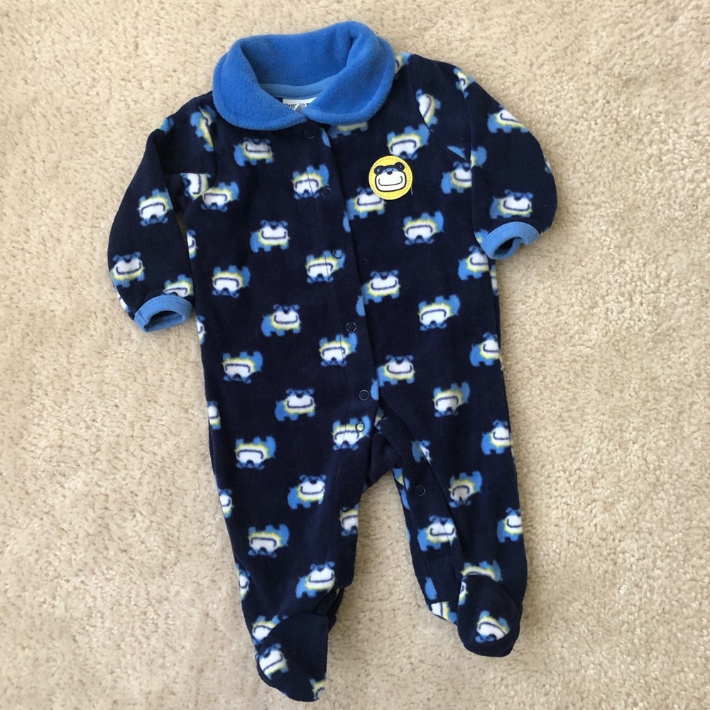 Buster Brown Fleece Baby Footie Pajamas Sz 0/3M
